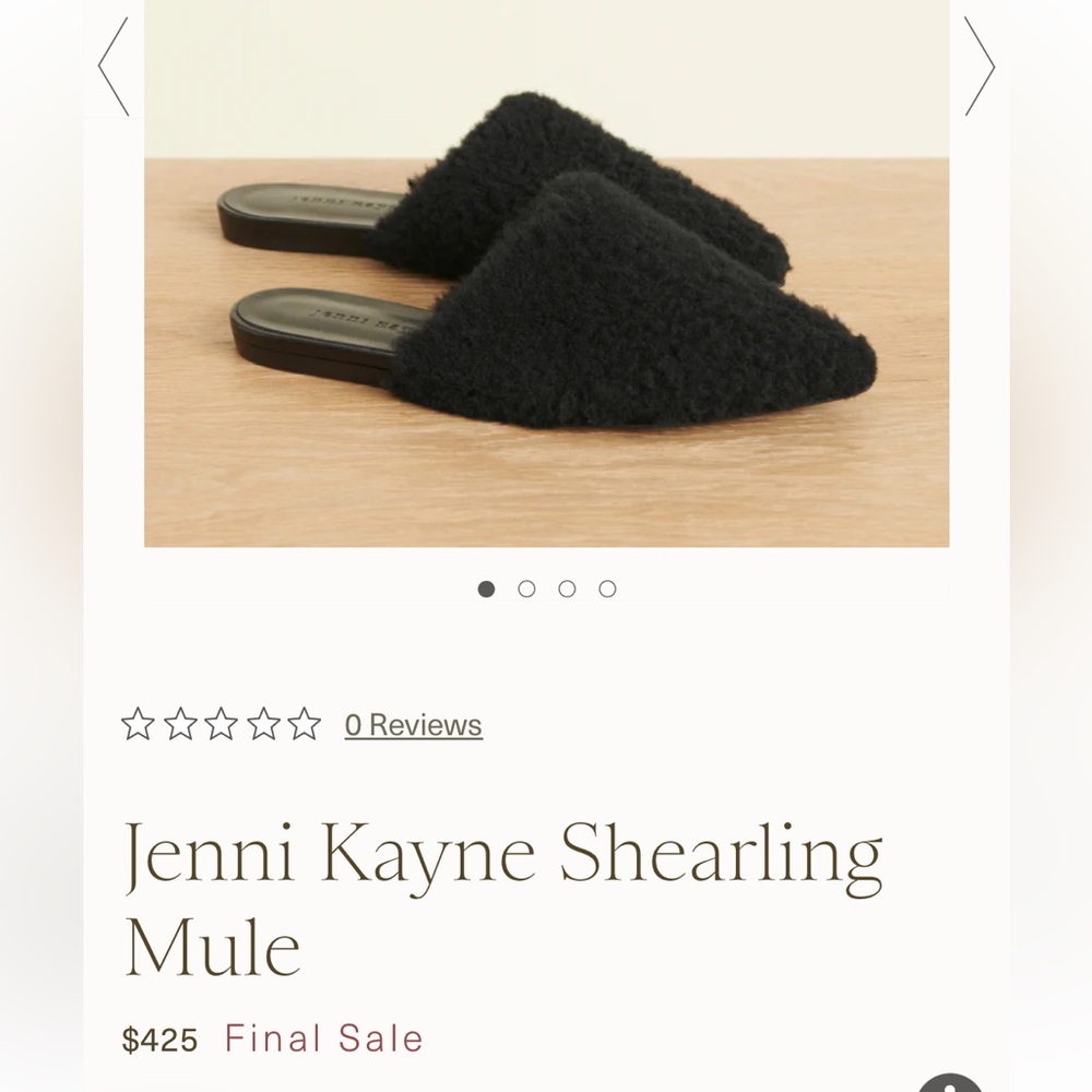 Jenni Kayne Black Shearling Slippers NWT size 38 (8)